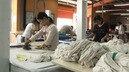 Women work in a garment operation